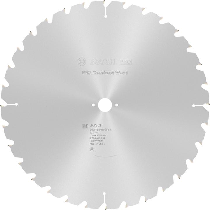 Produktbild Bosch Professional Zubehör PRO Construct Wood Kreissägeblatt, 450 x 3,8 x 30 mm