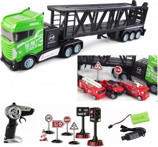 Produktbild Amewi Sattelschlepper mit Autotransporter Auflieger 1:16, RTR (RTR Ready-to-Run)