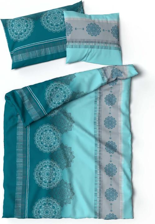 Image du produit Lotus Bettwaren Literie satin Alize pétrole (Housse de couette, 135 x 170 cm)