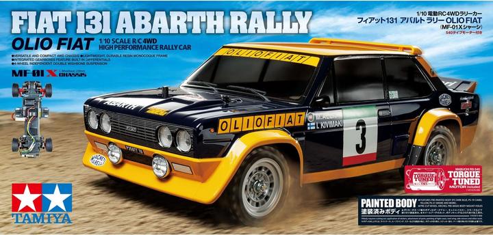 Actual product image Tamiya 1/10 Fiat 131 Abarth Rally OF Painted Body (MF-01X) (ARR Almost Ready to Run)