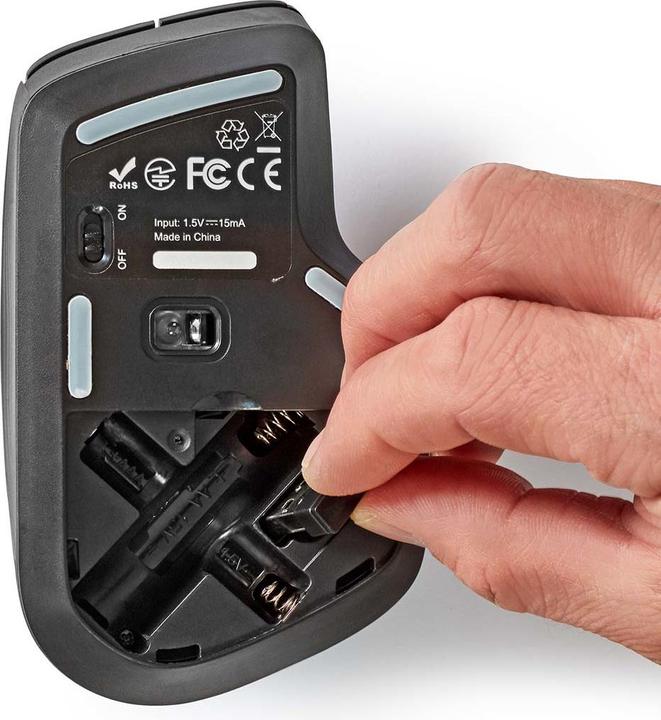Actual product image Nedis Mouse | Wireless | 800 / 1200 / 1600 dpi | Adjustable DPI | Number of buttons: 6 | Right-handed (Wireless)
