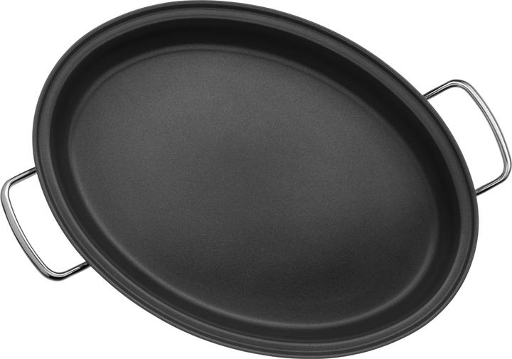 Productafbeelding WMF Vispan Ovale Smoorpan 38cm Deksel Inductie Roestvrij Staal Gecoat (26 cm, Koekenpan, Roestvrij staal)