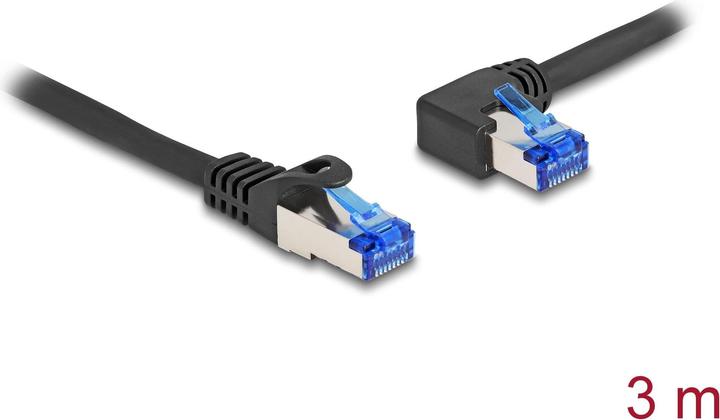 Image du produit Delock Câble réseau RJ45 Cat.6A S/FTP droit / gauche coudé 3 m noir (S/FTP, CAT6a, 3.30 m)
