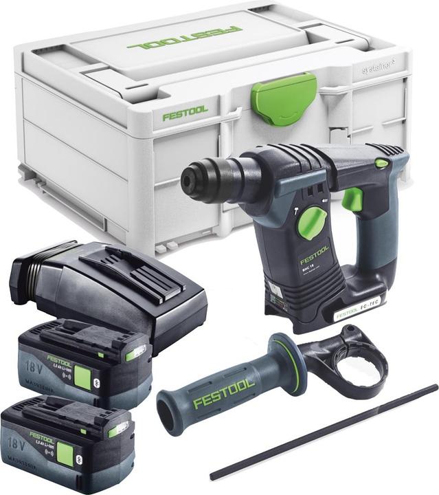 Produktbild Festool BHC 18-Basic Akku Bohrhammer 18 V 1,8 J SDS Plus Brushless + 2x Akku 5,0 Ah + Ladegerät + (Akkubetrieb)