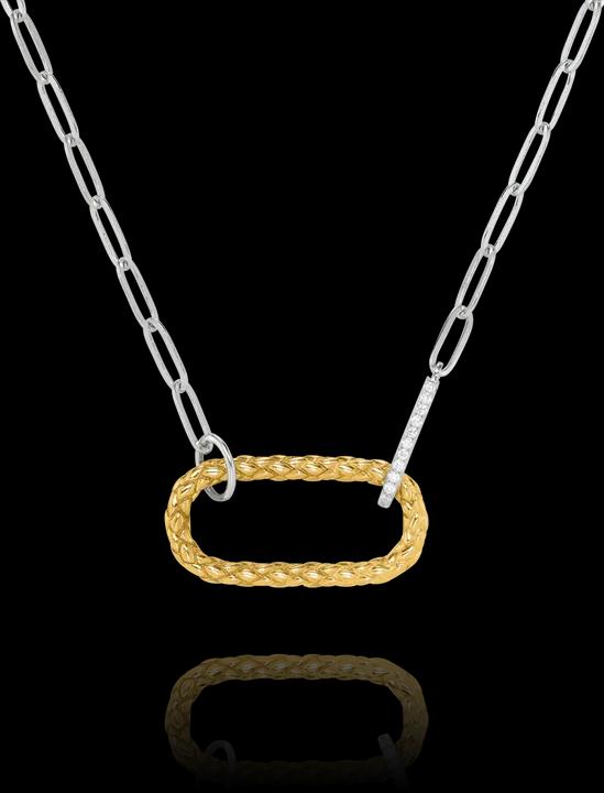 Immagine prodotto Charles Garnier Catena d'argento bicolore, zirconi (Argento)