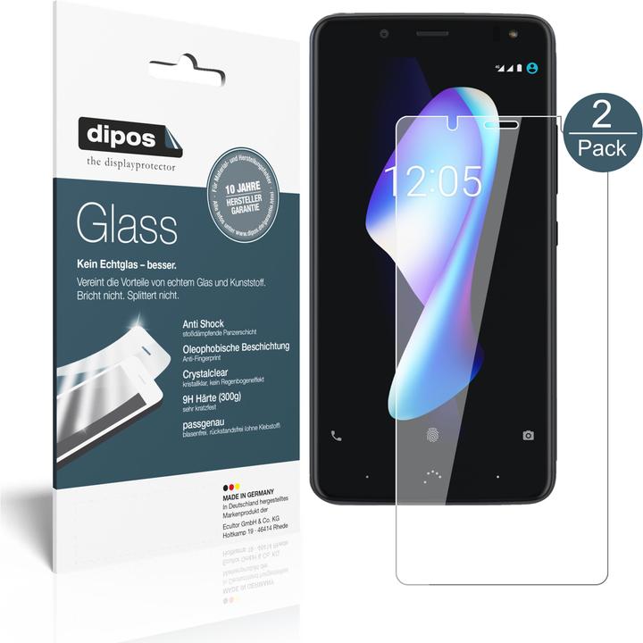 Produktbild Dipos Displayschutz Anti-Shock (2 Stück, BQ Aquaris V Plus)