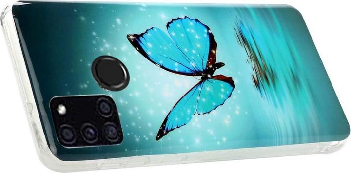 Produktbild Cover-Discount Galaxy A21s - Fluoreszierendes Silikon Gummi Case Schmetterlinge (Samsung Galaxy A21s)