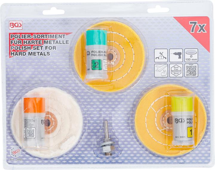 Actual product image BGS Polish Set for hard Metals 7 pcs.