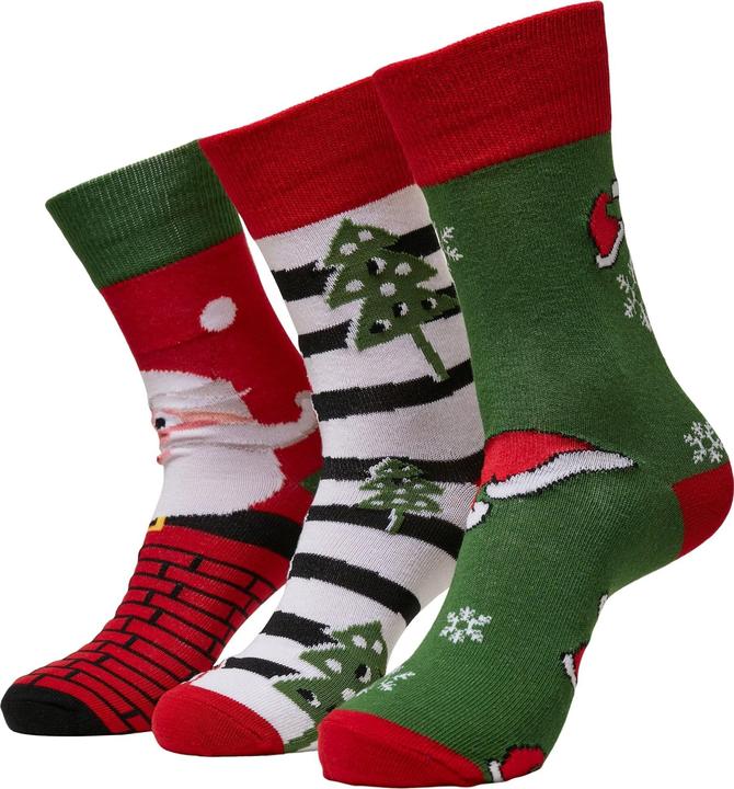 Urban Classics Stripe Santa Christmas Socks 3-Pack - 12947