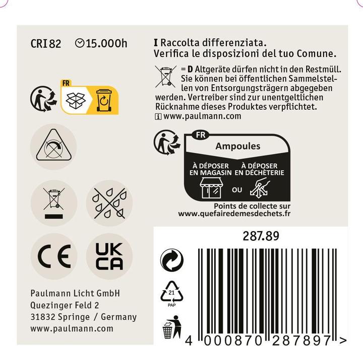 Actual product image Paulmann Drops set of 2 (E14, 4.50 W, 470 lm, 2 x, F)