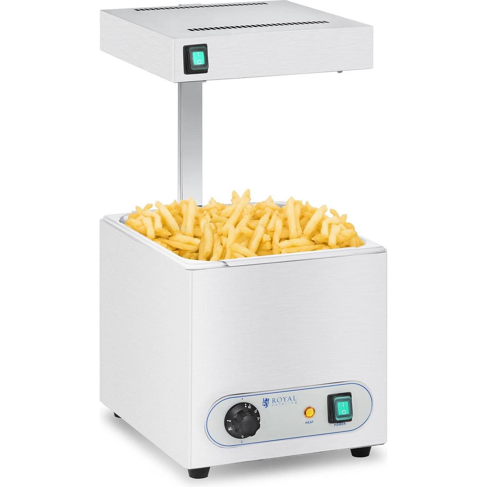 Atnhyruhd 1KW Pommeswärmer Mit Wärmebrücke - Elektro Warmhaltegerät 330x566x503mm Für Gastronomie