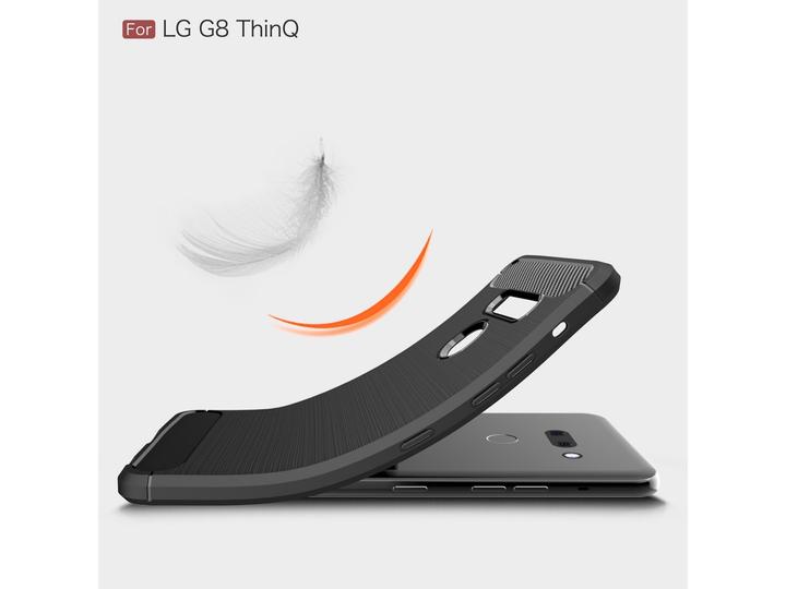 Actual product image Screenguard LG G8 ThinQ Cover Carbon Brushed Soft TPU (G8 ThinQ)