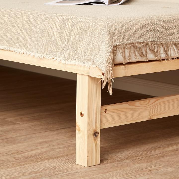 Image du produit Jamb Lit en bois de palette 90x200cm bois massif blanc (90 x 200 cm)