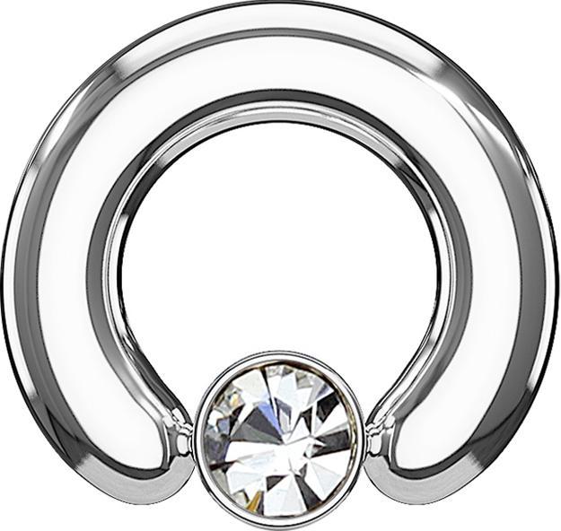 Immagine prodotto Star Piercing Chiusura Anello argento Disco cristallo argento (Acciaio chirurgico 316L, senza ottone)