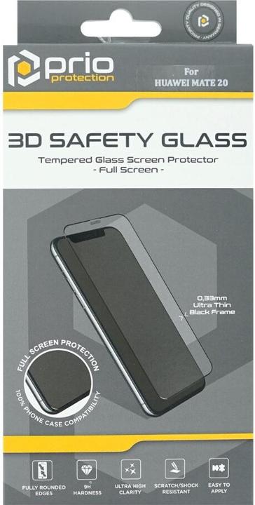 Actual product image prio 3D Screen Protector Glass for Huawei Mate 20 black (1 Piece, Mate 20)