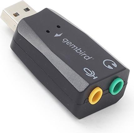 Actual product image Gembird SC-USB2.0-01 - USB 2.0 - 2 x 3.5mm - Black (USB 2.0)
