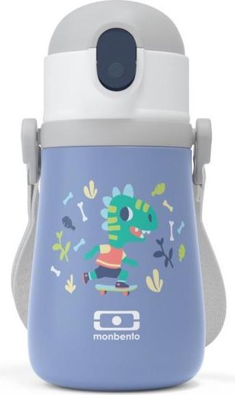 Produktbild Monbento Kids Insulated Water Bottle MB Stram Dino - 360ml - Leakproof Water Bottle with Straw - Strap & Hand (0.36 l)