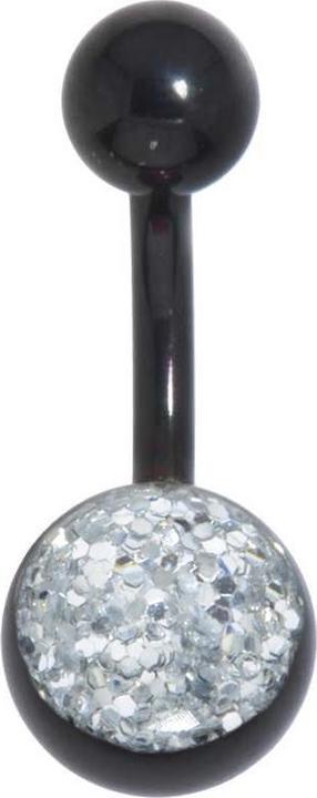 Image du produit Bijouteria Piercing nombril (Revêtement PVD (noir), Acier chirurgical 316L, Résine époxy)