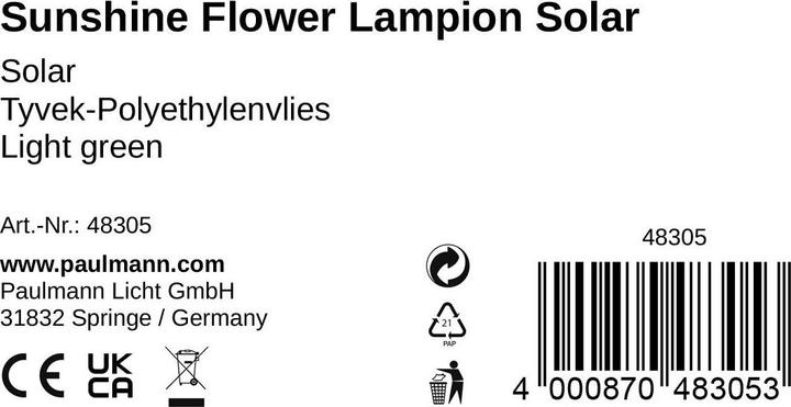 Produktbild Pauleen Solar Laterne Sunshine Flower (4 lm, IP44)