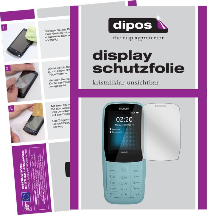 Dipos Displayschutzfolie Crystalclear (2 Stück, Nokia 220 4G)