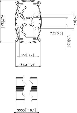 Actual product image Vogels PUC 2330 - Mounting component (rod) for LCD display (Ceiling)