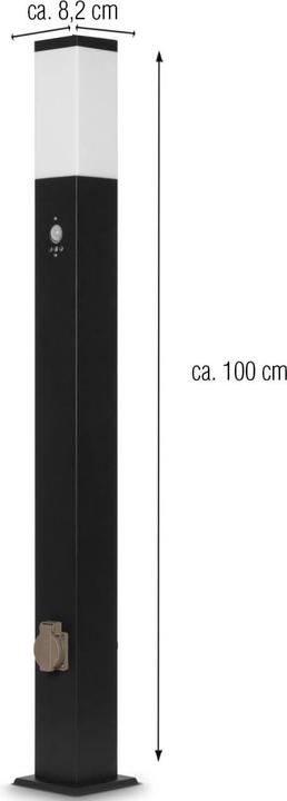 Productafbeelding Grafner Padverlichting Staande lamp 100 cm met 2 stopcontacten en bewegingsmelder (E27, IP44)