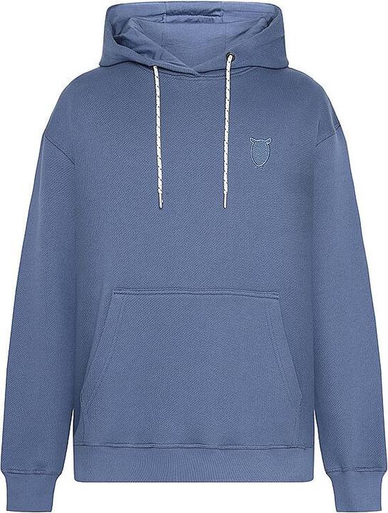 KnowledgeCotton Apparel Loose Kangaroo Pocket Sweat with Embroidery