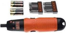 Actual product image Black & Decker Battery screwdriver set (Rechargeable battery operated)