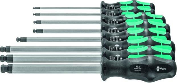 Actual product image Wera Hexagon ball-head screwdriver set, with Kraftform handle, 8-piece (hexagon)