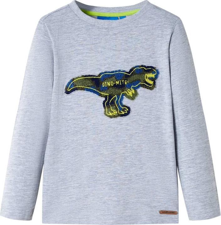 Produktbild VidaXL Kinder-Langarmshirt Grau Melange 116,Material: 95 (116)