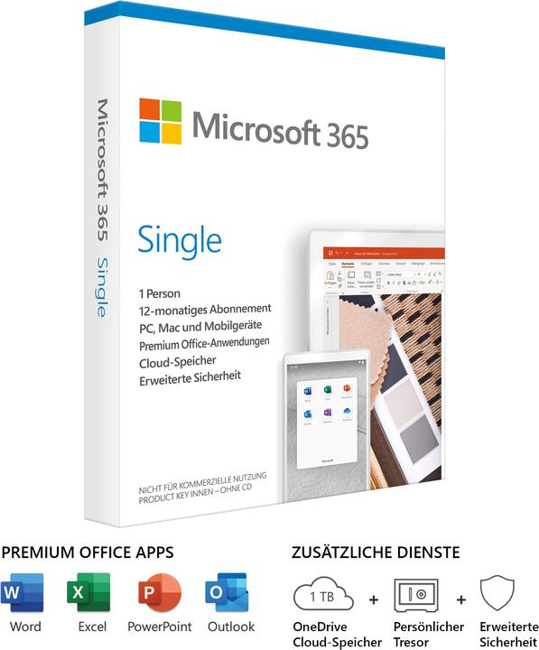 Immagine prodotto Microsoft 365 Single (1 Utente, 12 mesi)
