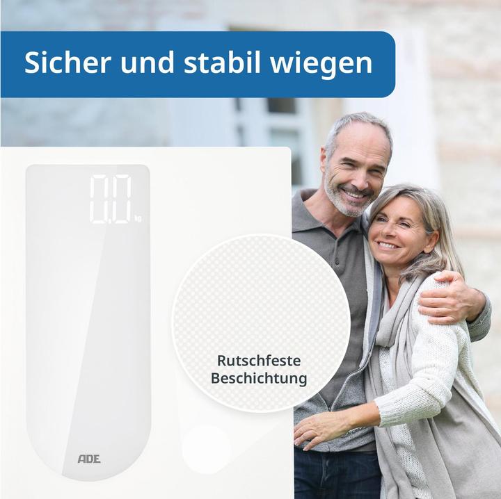 Produktbild ADE Personenwaage Allegra Weiss, Displaytyp: LED, Digital (180 kg)