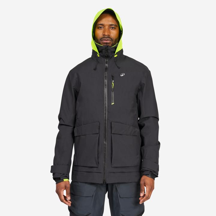 Image du produit Tribord Veste de pluie Veste de voile homme imperméable au vent 500 noir/jaune fluo (M)