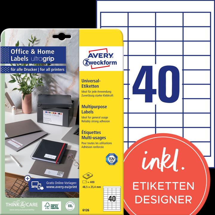 Avery Etiketten, Home Office, Kleinpackung