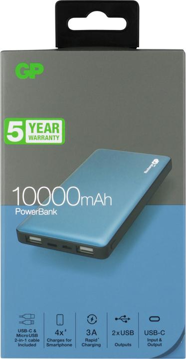 Immagine prodotto GP Batteries Banca di potenza MP10MA 3A 10000mAh 3xUSB TypeC 130MP10MAMIDTEL 3xUSB TypeC 130MP10MAMIDTEL (10000 mAh, 37 Wh)