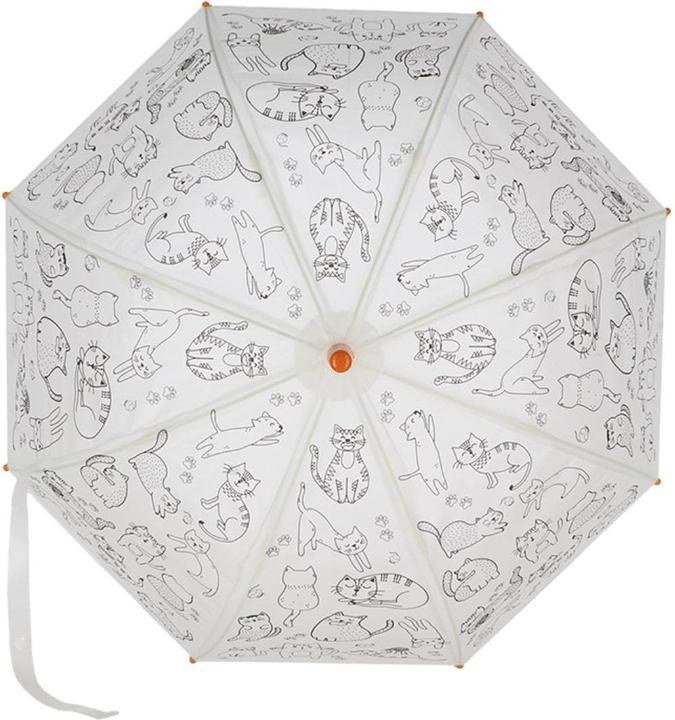 Produktbild Esschert Design Bastelset Schirm Katzen zum ausmalen Orange/Weiss