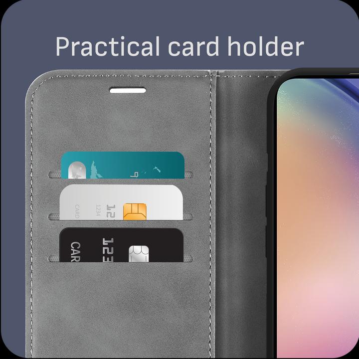 Produktbild Cazy Premium-Geldbörsen-Etui für Samsung Galaxy A55, Magnetisches Geldbörsen-Etui, Kartenfächer, Ständer (Samsung Galaxy A55)