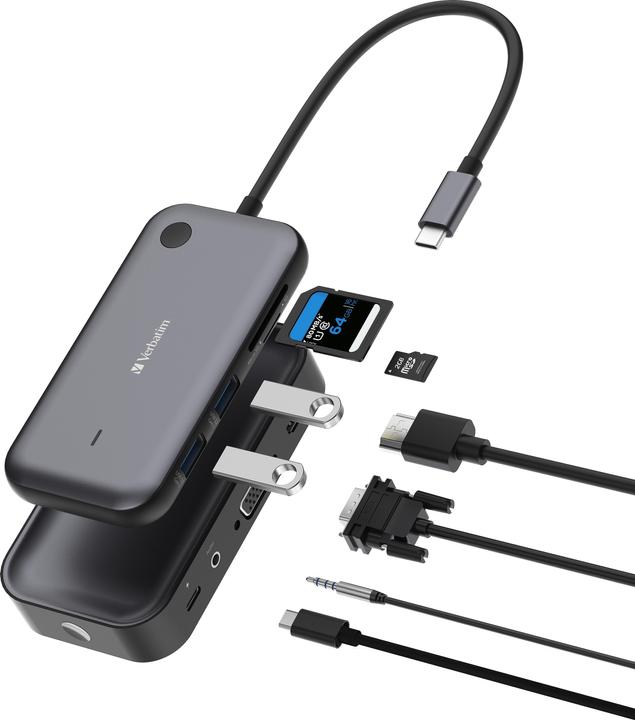 Produktbild Verbatim USB-C-Wireless-Display-Adapter 1080P mit Hub WDA-01 (USB-C, 1 Ports)