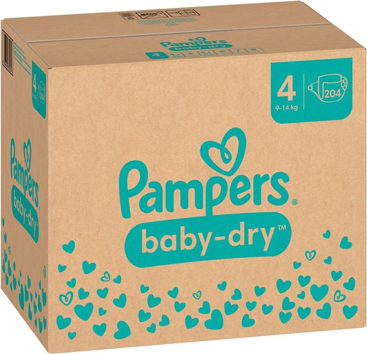 Productafbeelding Pampers Baby-Dry (Gr. 4, Maandelijks pakket, 204 Stuk)