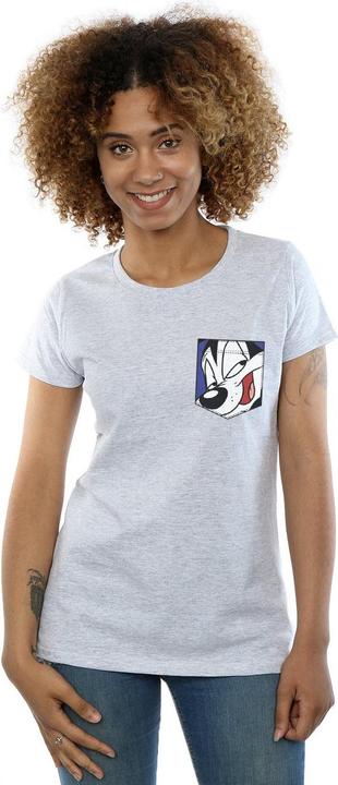 Immagine prodotto Looney Tunes Pepe Le Pew Face Faux Pocket Maglietta Donna (XXL)