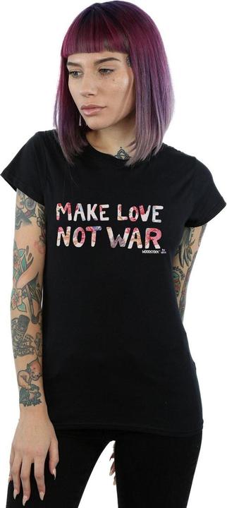Actual product image Woodstock Womens/Ladies Make Love Not War Floral Cotton T-Shirt (XL)
