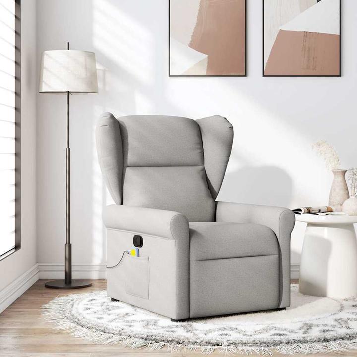 Produktbild VidaXL Massagesessel Wolkengrau Stoff Massage TV-Sessel