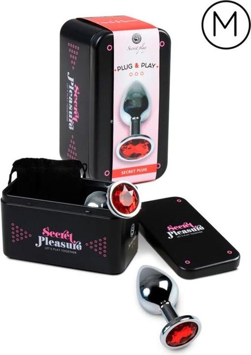 Produktbild Secret play Analplug aus Metall mit Diamant-Stopper (rot)