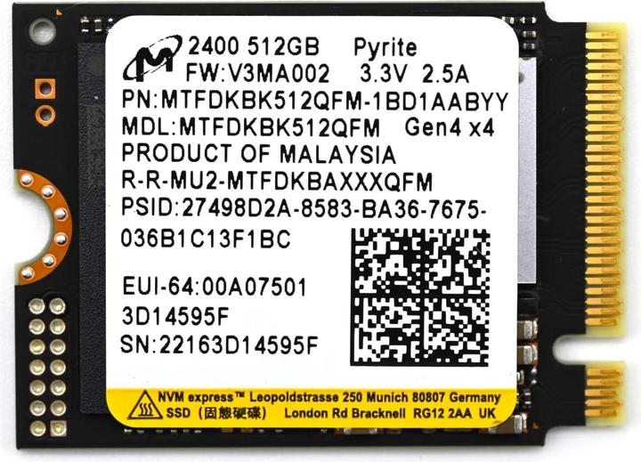 Productafbeelding Micron SSD (512 GB, M.2 2230)