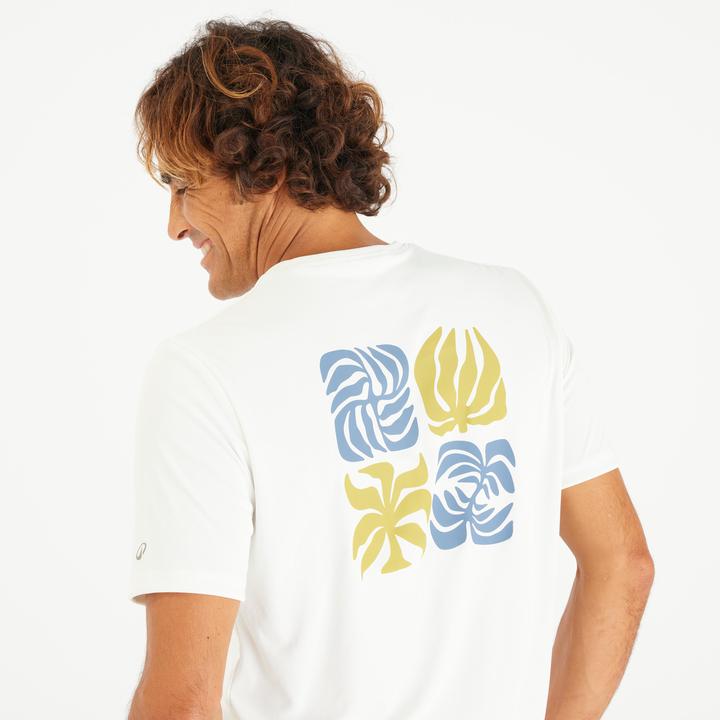 Produktbild Olaian UV-Shirt Surfen Herren UV-Schutz UPF50+ Whiteflower weiss (L)