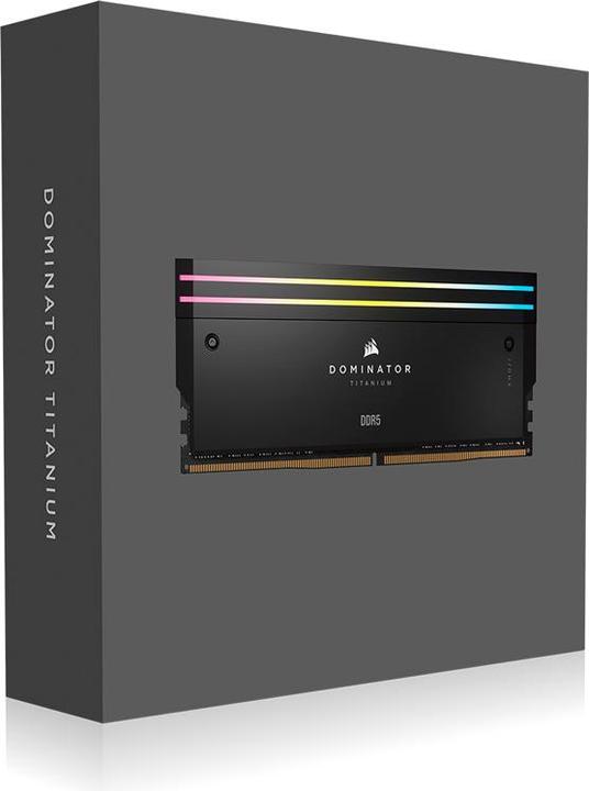 Actual product image Corsair DDR5, 6000MT/s 64GB 4x16GB DIMM, Unbuffered, 36-36-36-76, Std PMIC, XMP 3.0, DOMINATOR TITANIUM Blac (4 x 16GB, 6000 MHz, DDR5 RAM, DIMM)