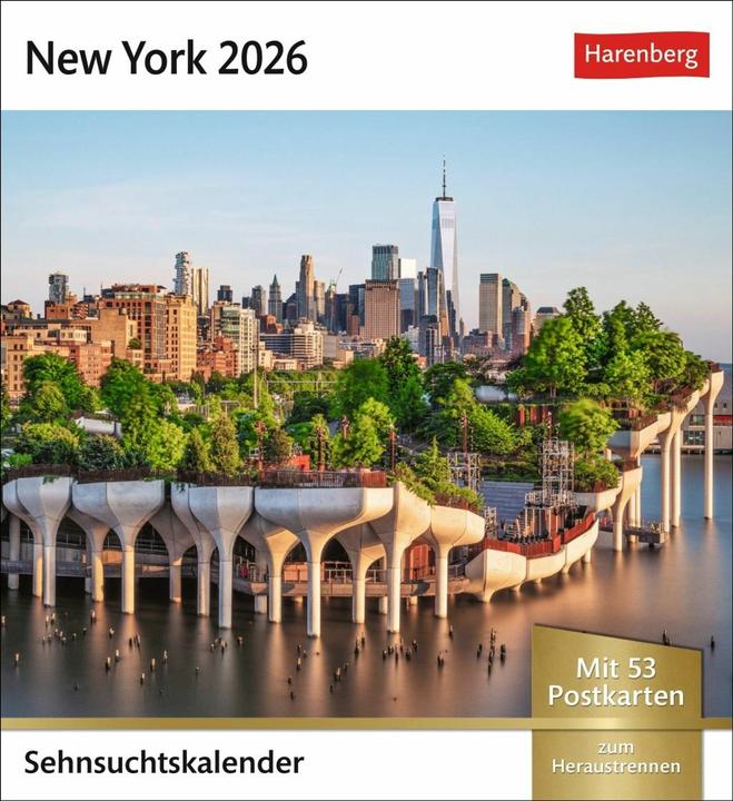 Produktbild Harenberg New York Sehnsuchtskalender 2026 - Wochenkalender mit 53 Postkarten (Deutsch)