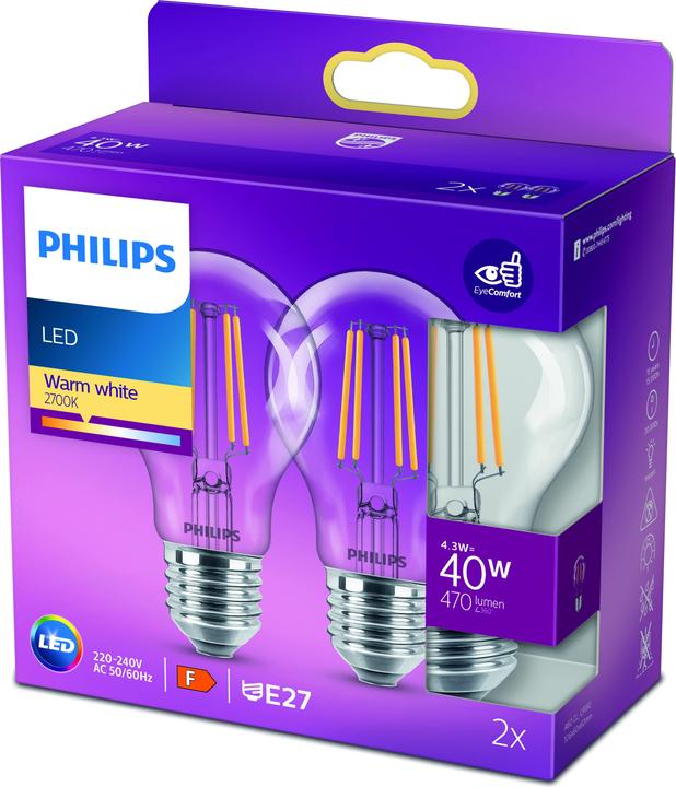 Actual product image Philips Lamp (E27, 4.30 W, 470 lm, 1 x, F)
