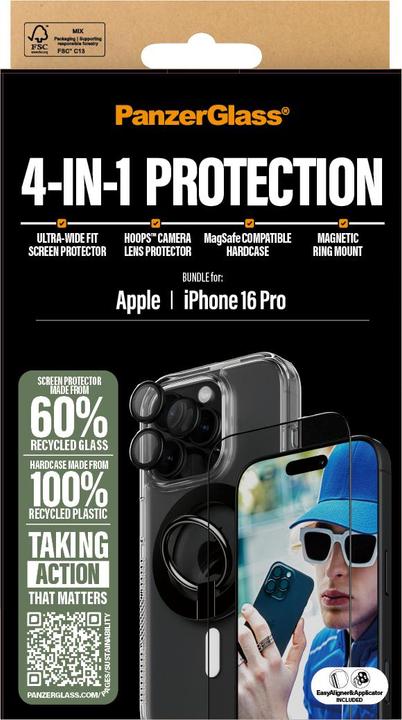 Produktbild PanzerGlass 4-in-1 Protection Bundle (1 Stück, Apple iPhone 16 Pro)