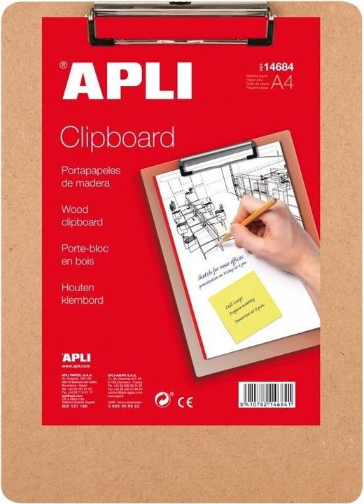 Actual product image Apli A4 hardwood clipboard (23 x 32 cm)